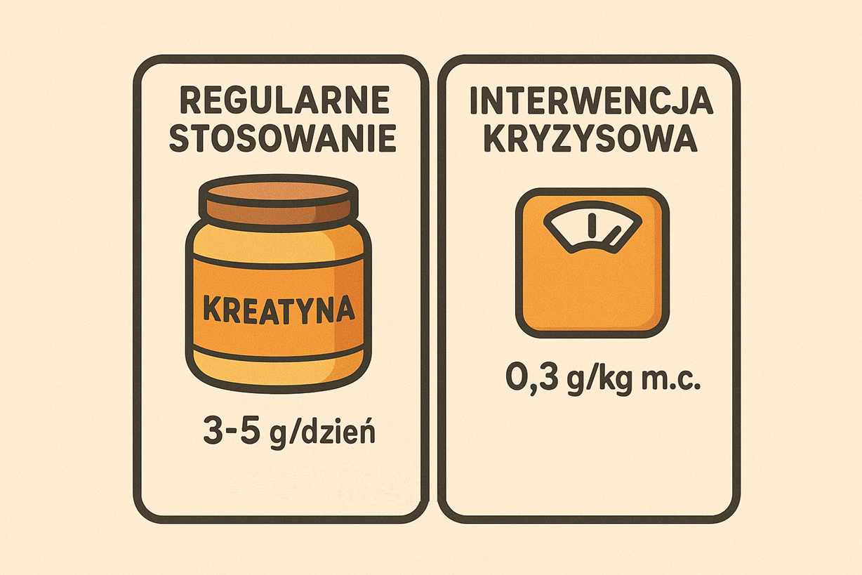 Przewodnik dawkowania kreatyny - sposób regularny i interwencyjny